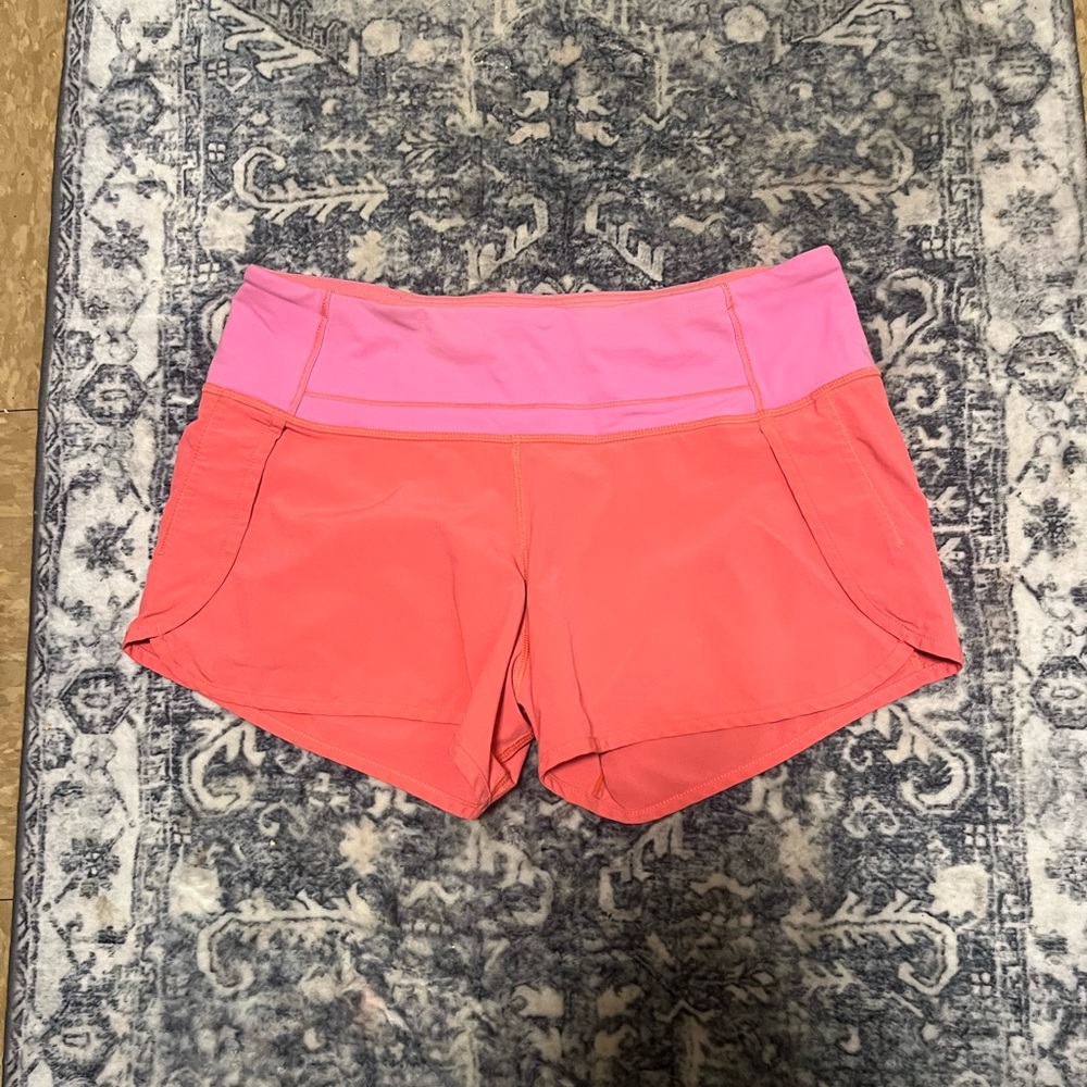 Lululemon Athletica Pink and Coral Athletic Shorts